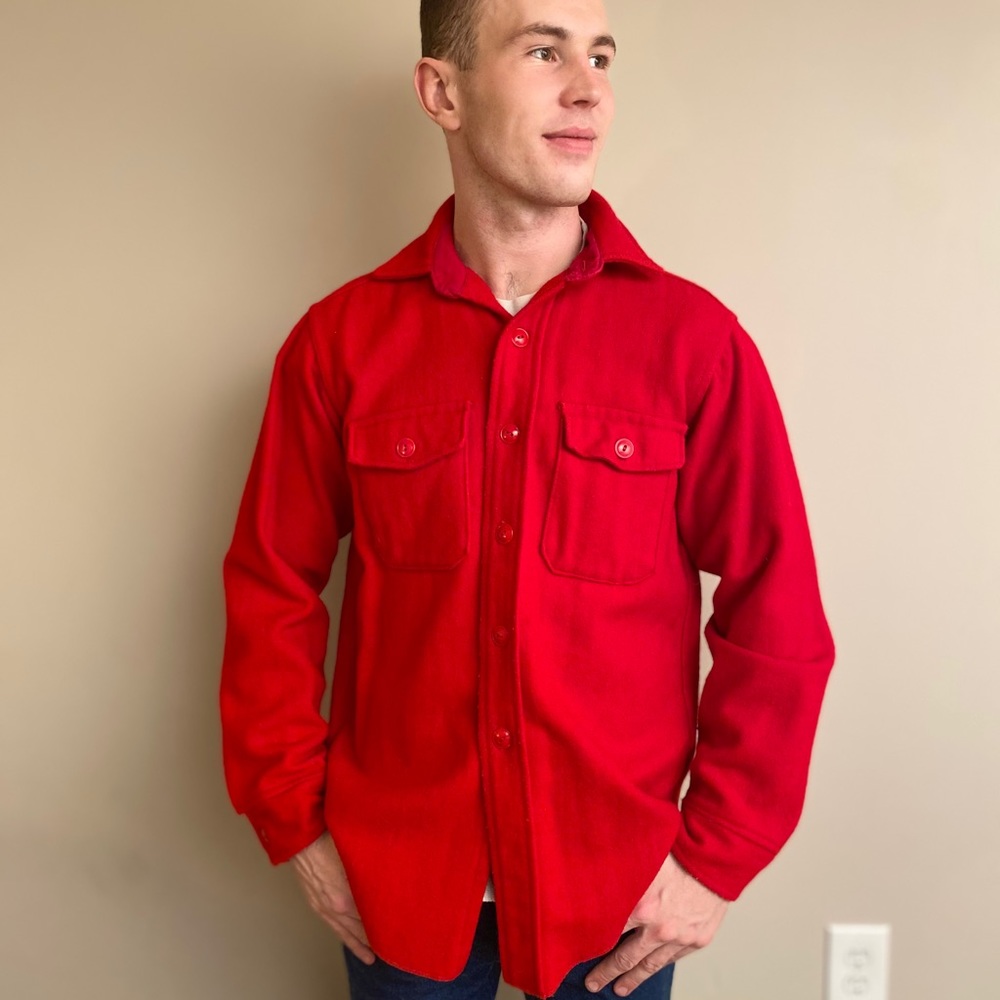 SOLD Vintage 40 50’s Melton wool button up